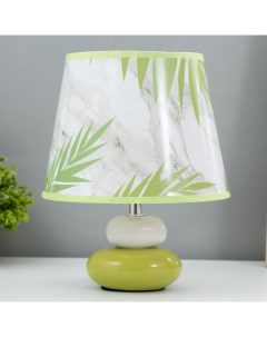 Настольная лампа с абажуром «Листья», Е14, 15 Вт, бело-зелёный Risalux