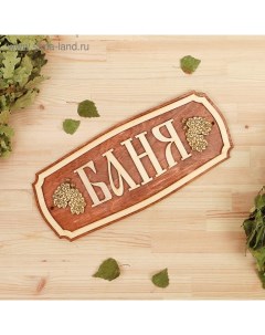 Табличка для бани "Баня" 35х15см Добропаровъ