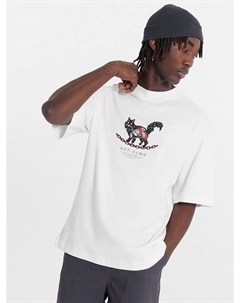 Футболка мужская белая с принтом "кот-баюн" Mark formelle