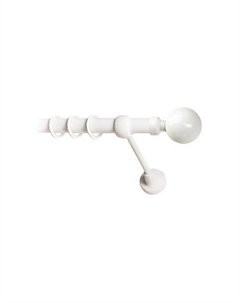 Карниз для штор LmDecor 25мм 1р гладкий 2,4м Белый Глянец /Шар большой 059 Lm decor