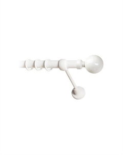 Карниз для штор LmDecor 25мм  1р  гладкий  1,6м  Белый Глянец  /Шар большой 059 Lm decor