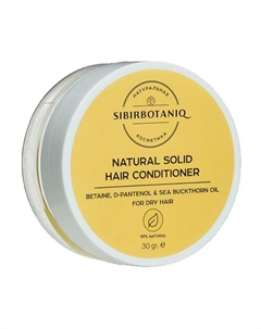 Натуральный твёрдый кондиционер с облепихой для сухих волос 30 Sibirbotaniq