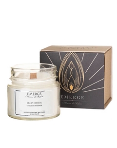 Свеча ароматическая Чистый Хлопок с деревянным фитилем 100 Emerge