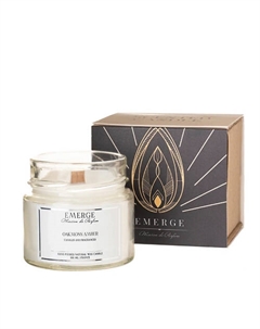 Свеча ароматическая Дубовый Мох и Амбра с деревянным фитилем 100 Emerge