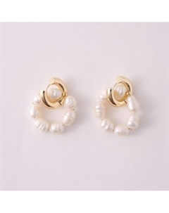 Серьги жемчужные бублики Veltom