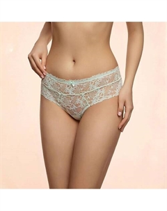 Трусы слипы средней посадки, из микрофибры, с кружевом Luce del sole