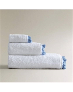 Хлопковое банное полотенце с кисточками 90 x 150 Zara home
