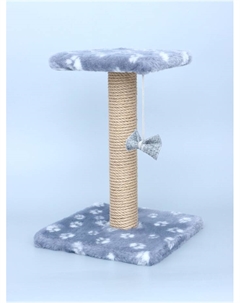 Когтеточка «Полка» с подставкой, 30×30×40 см, джут, серая с лапками Пижон