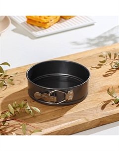 Форма для выпечки «Элин. Круг», 14×4.5 см, разъёмная, антипригарное покрытие, чёрная Доляна