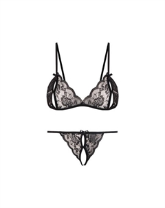 Комплект эротического белья, размер OS, черный Оки-чпоки