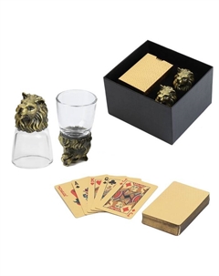 Подарочный набор рюмок-перевёртышей 3 в 1 «Лев», на 2 персоны, рюмка 50 мл, карты Дарим красиво