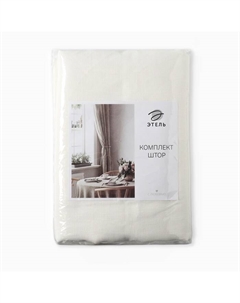 Комплект штор для кухни с завязками Кitchen linen 145×180 см-2 шт., 100% лён Этель