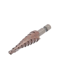 Сверло ступенчатое ПРОФИ, HSS-Co, спиральный профиль, шестигранный хвостовик, 4-12 мм Tundra