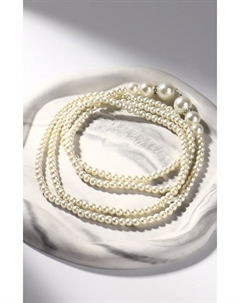 Бусы «Жемчуг» узел, шар №2.6.8.10, цвет молочный, 60 см Qf