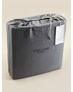 Постельное бельё евро SL Home Cotton line, жаккард, серое в полоску Sima-land home