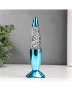 Светильник «Голубая ракета» LED, лава, блёстки, от батареек 3хLR44 19 см Risalux