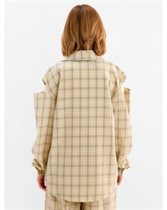 Рубашка женская : Casual Collection, размер 42, бежевый в клетку Minaku