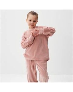 Костюм детский (свитшот, брюки) Plushy, размер 34 (122-128 см), розовый Kaftan