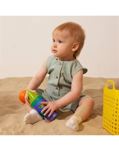 Комбинезон детский без рукавов, цвет серо-зеленый, рост 74-80 см Minaku