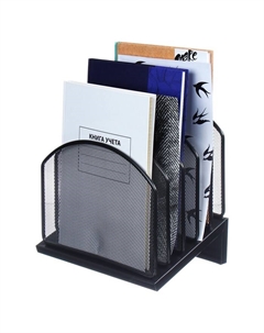 Подставка для бумаг, настольная, 5 отделений, сетка, металл, черный Calligrata