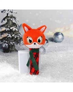 Игрушка - пищалка «Новогодняя лисичка, красная клетка» Крошка я