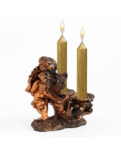 Подсвечник на 2 свечи «Ангелочек стоит», полистоун, 11×5.5×12 см Take it easy