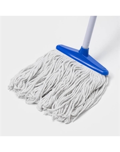Швабра для мытья пола «Веревочная плоская», насадка 23 см, металлическая ручка 118 см, МИКС Доляна