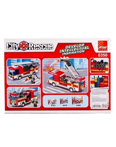 Конструктор «Пожарная машина», 196 деталей Peizhi