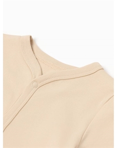 Боди детское с длинным рукавом Nature, рост 54-56 см, бежевое Minaku