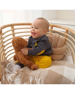 Костюм детский (свитшот, брюки), цвет графитовый/жёлтый, рост 80-86 см Minaku