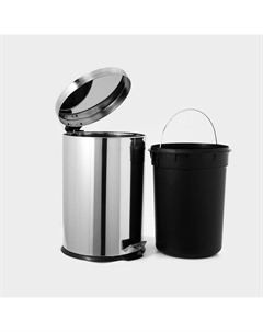 Ведро мусорное с педалью, 20 л, нержавеющая сталь, хромированное Доляна