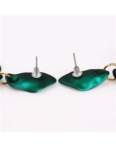 Серьги ассорти «Ветер» грация, цвет зелёный в золоте Qf