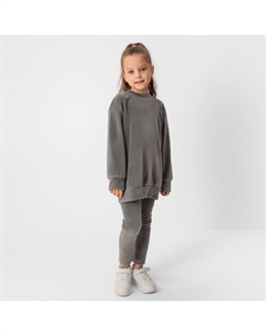 Костюм детский (свитшот, леггинсы) Plushy, размер 30 (98-104 см), серый Kaftan