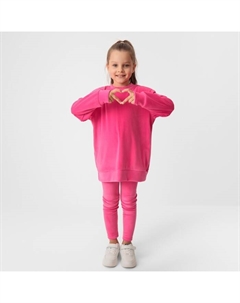 Костюм детский (свитшот, леггинсы) Plushy, размер 32 (110-116 см), фуксия Kaftan