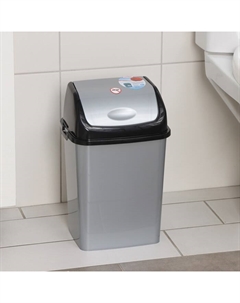 Ведро для мусора «Камелия», 8 л, серебристый перламутр, чёрное Русспласт