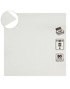 Картон переплётный 1.5 мм, 30 х 30 см, 30 листов, 950 г/м², белый Calligrata