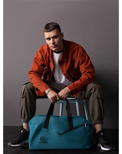 Сумка дорожная на молнии, большой размер, бирюзовая Textura