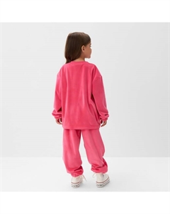 Костюм детский (свитшот, брюки) Plushy, размер 30 (98-104 см), фуксия Kaftan
