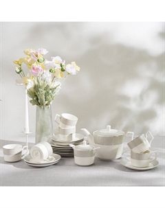 Чайный сервиз WY Eternal, 20 предметов, чайник 1 л, 6 кружек 250 мл, 6 блюдец, 6 тарелок пирожковых, фарфор Wilson&young