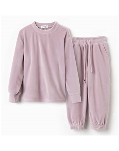 Костюм детский (свитшот, брюки) Plushy, размер 36 (134-140 см), лиловый Kaftan