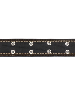 Ошейник комбинированный кожа/брезент, безразмерный, 83×4.5 см, ОШ 20-70 см, чёрный Пижон