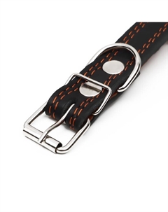 Ошейник кожаный «Строгий шип», 56×2.5 см, ОШ 35-45 см, чёрный Пижон