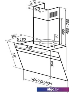 Кухонная вытяжка Medway 60 (черный/сатин) Maunfeld