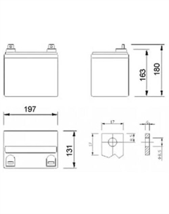 Аккумулятор для ИБП DT 1233 (12В/33 А·ч) Delta