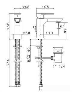 Смеситель Piano 69310KM.21.018 Kerama marazzi