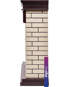 Портал Bricks 30 (камень бежевый/шпон темный дуб) Firelight