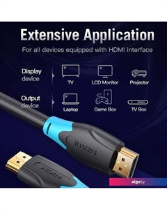 Кабель AACBJ HDMI - HDMI (5 м, черный) Vention