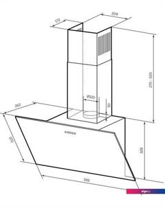 Кухонная вытяжка Moza 600 (черный) Lex