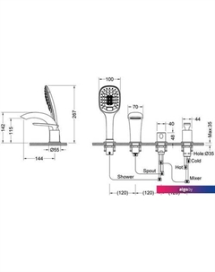 Смеситель Helmi 4020/03Y (черный) Timo