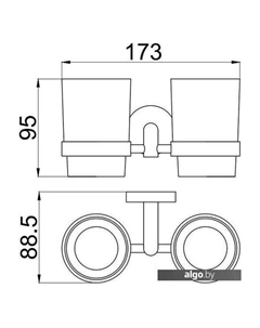 Стакан для зубной щетки и пасты Priority 6.31003-BN (двойной) Allen brau